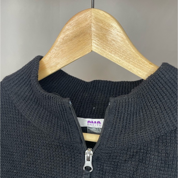 Alia waffle zip up sweater. - Picture 2 of 3